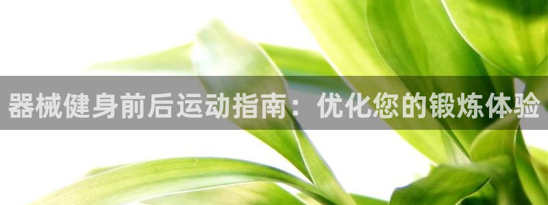 凯时赢来就送38：器械健身前后运动指南：优化您的锻炼