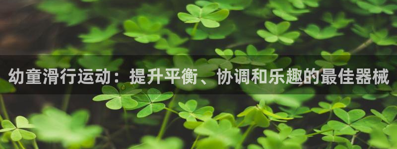 尊龙凯时产品种类：幼童滑行运动：提升平衡、协调和乐趣
