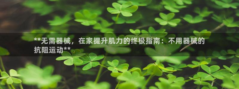尊龙网站下分慢：**无需器械，在家提升肌力的终极指南